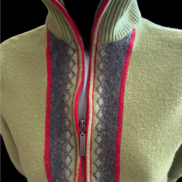 Eddie Bauer (Med) Women’s Wool-Blend Swiss style Zip-Up Sweater - Picture 3 of 5